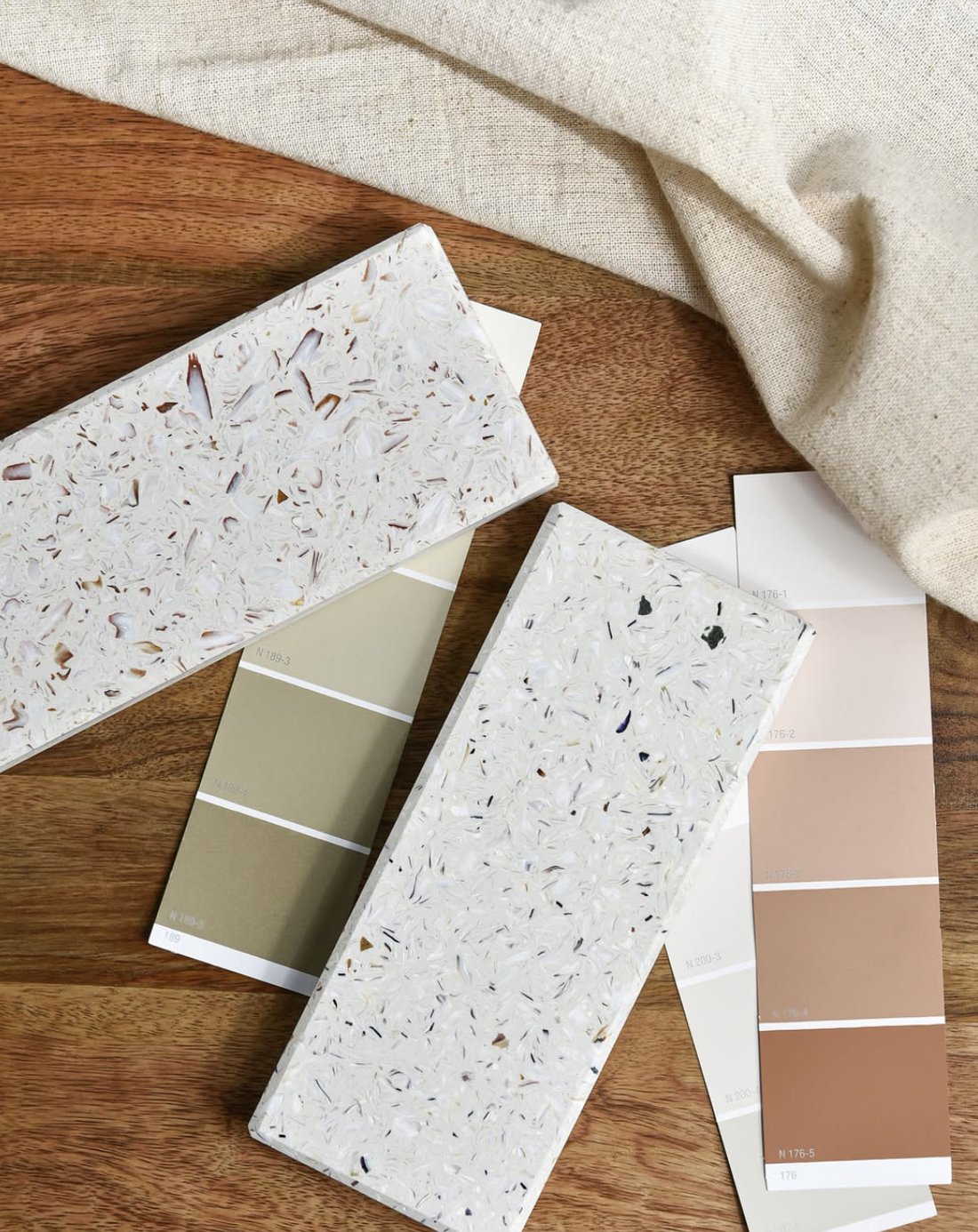 Ostrea samples with paint swatches